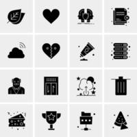 16 iconos de negocios universales vector ilustración de icono creativo para usar en proyectos relacionados con la web y dispositivos móviles