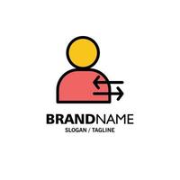 Man Arrow Left Right Business Logo Template Flat Color vector