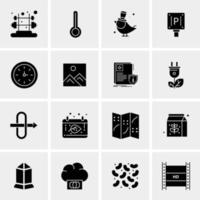 16 iconos de negocios universales vector ilustración de icono creativo para usar en proyectos relacionados con la web y dispositivos móviles