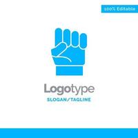 libertad mano poder humano fuerza azul sólido logotipo plantilla lugar para eslogan vector