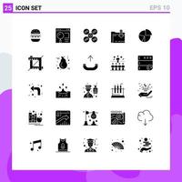 Pictogram Set of 25 Simple Solid Glyphs of chart computing web dawonlod technology Editable Vector Design Elements