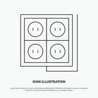 Building Construction Plug Socket Tool Line Icon Vector