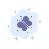 Butterfly Fly Spring Beauty Blue Icon on Abstract Cloud Background vector