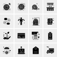 16 iconos de negocios universales vector ilustración de icono creativo para usar en proyectos relacionados con la web y dispositivos móviles