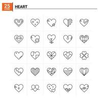 25 conjunto de iconos de corazón antecedentes vectoriales vector