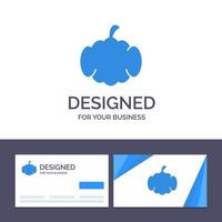 Creative Business Card and Logo template Cucurbit Halloween Pumpkin Canada Vector Illustration