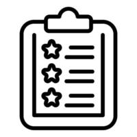 Clipboard review icon outline vector. Certificate quality vector
