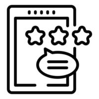 Tablet food review icon outline vector. Critic research vector