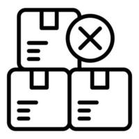 Defective product box icon outline vector. Return check vector