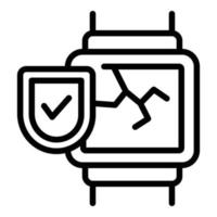 Broken smartwatch icon outline vector. Safety electronic vector