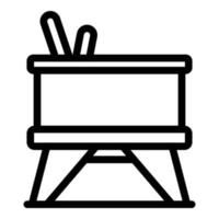 Cooking pot icon outline vector. Dip fondue vector