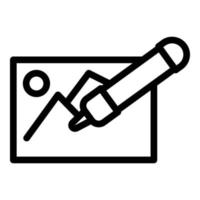 Digital pen icon outline vector. Computer design vector