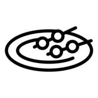 vector de contorno de icono de palo de fondue. comida de queso