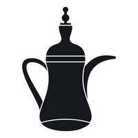 Oriental teapot icon, simple style vector