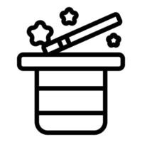 Wand magic icon outline vector. Hat show vector