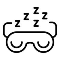 vector de contorno de icono de máscara para dormir. comida de cafe