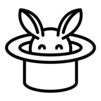 Rabbit hat icon outline vector. Magic cap vector