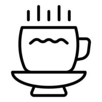 Hot coffee cup icon outline vector. Morning food vector