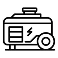 vector de contorno del icono del generador de respaldo. energía eléctrica
