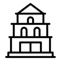 vector de contorno de icono de templo de oración. horizonte de nepal