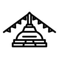 vector de contorno de icono de edificio de estupa. horizonte de nepal