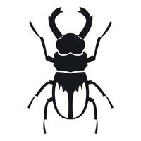 icono de escarabajo rinoceronte, estilo simple vector