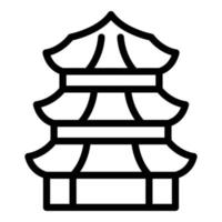 Asian building icon outline vector. Munich skyline vector