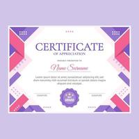 Flat Modern Certificate Template vector