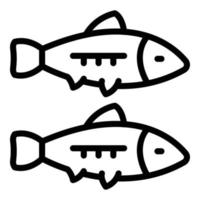 vector de contorno de icono de pescado de sardina. comida de aceite