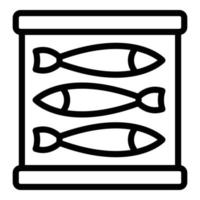 Herring tin can icon outline vector. Oil food vector