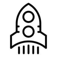 vector de contorno de icono de cohete de inicio. equipo de negocios