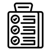 To do list icon outline vector. Work success vector
