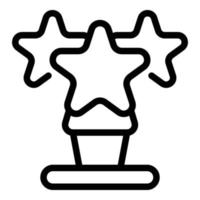 vector de contorno de icono de copa de estrella. equipo de negocios