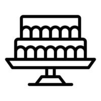 Restaurant wedding cake icon outline vector. Work bar vector