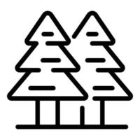 Fir tree glamping icon outline vector. Tent nature vector