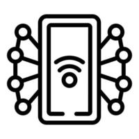 Phone app icon outline vector. Smart web vector