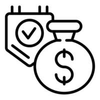 Money bag plan icon outline vector. Digital strategy vector