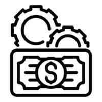 Gear money income icon outline vector. Business work vector