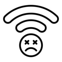 Lost wifi icon outline vector. Internet connection vector