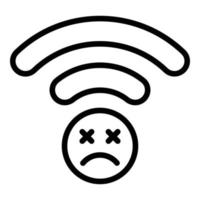 Lost wifi icon outline vector. Internet connection vector