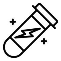 vector de contorno de icono de energía de tubo de ensayo. ciencia quimica