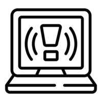 Laptop error icon outline vector. Lost connection vector