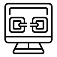 Computer lost connection icon outline vector. Internet error vector