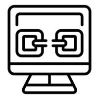 Computer lost connection icon outline vector. Internet error vector