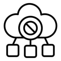 vector de contorno de icono de página de nube. Internet perdido