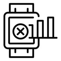 Smartwatch lost connection icon outline vector. Internet error vector