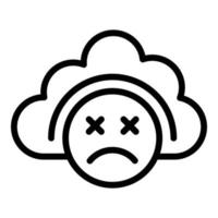 Data cloud icon outline vector. Internet error vector