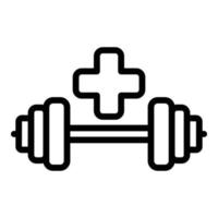 Recovery barbell icon outline vector. Gym heart vector
