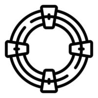 vector de contorno de icono de objetivo de ayuda en línea. soporte informático