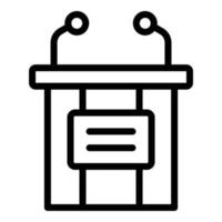 Speaker tribune icon outline vector. Podium speech vector